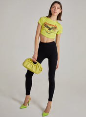 Cropped Ribbed Band Tee
