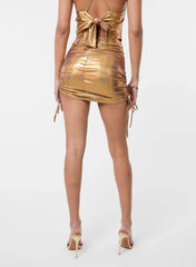 Ruched Skirt With Straps