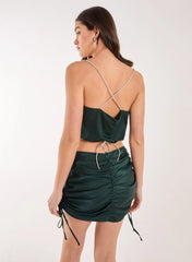 Diamante Strap Cowl Neck top