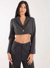 Pinstripe Cropped Blazer