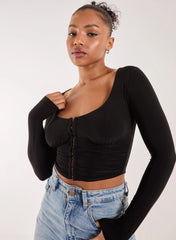 Hook and Eye Long Sleeve Top