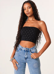 Diamante Bandeau Crop Top