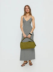 Lesondo V Neck Maxi Dress Black / White Stripe