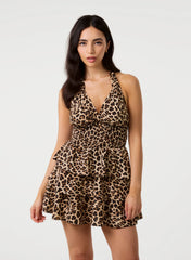 Halterneck Leopard Rara Dress