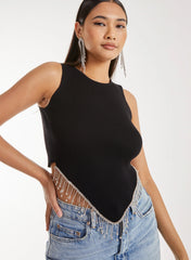Diamante Hem Hanky Top