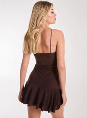 Ruffle Trim Mini Dress