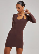 Asymmetric Cut Out Shoulder Dress