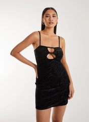 Zebra Velvet Mini Dress