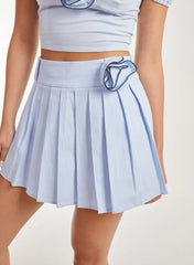 Corsage Pleated Mini Skort