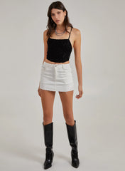 Animal Flocked Corset Top