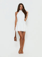 Lucky Ones Halter Mini Dress White