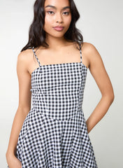 Bow Back Gingham Mini Dress