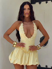 PAISLEE MINI DRESS YELLOW