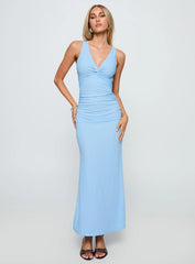 Mesmerise Halter Maxi Dress Blue