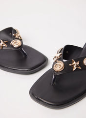 Seashell Embellished Flip Flops