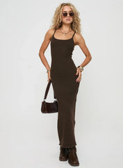 Kattan Maxi Dress Chocolate Petite