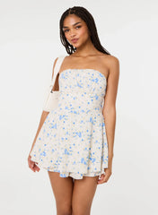 Tie Back Ditsy Bandeau Playsuit