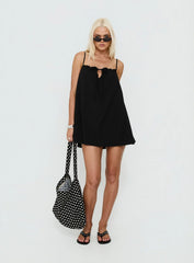 Loveless Strappy Babydoll Mini Dress Black