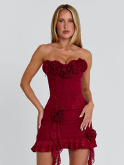 EVELANE MINI SKIRT RED