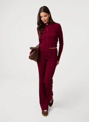 Zip Up Ribbed Set