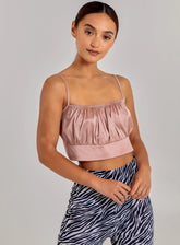 Satin Ruched Cami Top