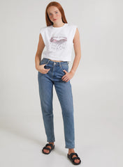 Diamante Lips Sleeveless Top