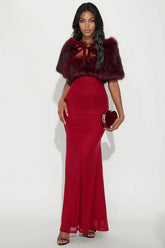 Glam Theory 2 Piece Faux Fur Gown