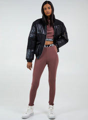 Ribbed Legging With Logo Waistband Leggings