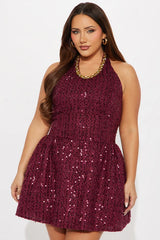 Mackenzie Rhinestone Trim Tweed Mini Dress