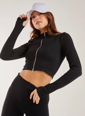 Active Rib Double Zip Top