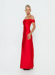 Azura Off The Shoulder Maxi Dress Red