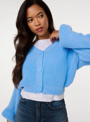 V Neck Three Button Cardigan