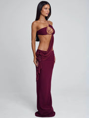 RAER MAXI DRESS BURGUNDY