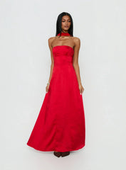 Masterpiece Strapless Maxi Dress Red