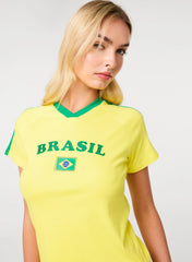 Brasil Embellished Football T-Shirt