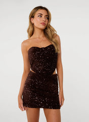 Velvet Sequin Bra Cup Bustier