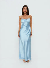 Fireproof Halter Maxi Dress Baby Blue