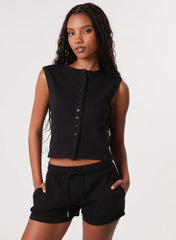 Ribbed Sleeveless Short Set