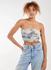 Printed Distressed Print Corset