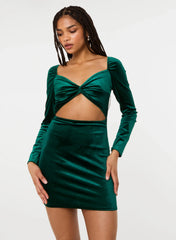 Velvet Twist Front Dress