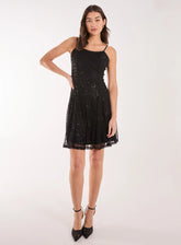 Sequin Lace Mini Dress