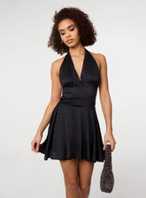 Diamante Slinky Halter Dress