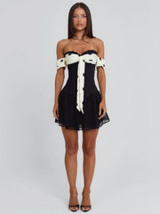 PRESLEY MINI DRESS BLACK POLKA DOT