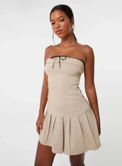 Bandeau Pleated Mini Dress