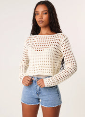 Long Sleeve Crochet Top