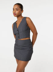 Diamante Pinstripe Waistcoat