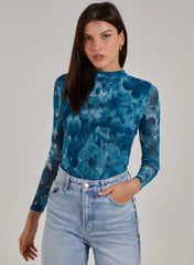 Graphic Floral High Neck Bodysuit