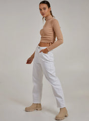 Ruched High Neck Side Top