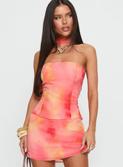 Fondness Scarf Detail Strapless Top Multi