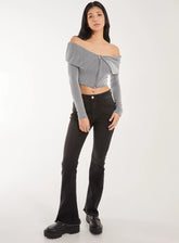 Fold Over Zip Bardot Top
